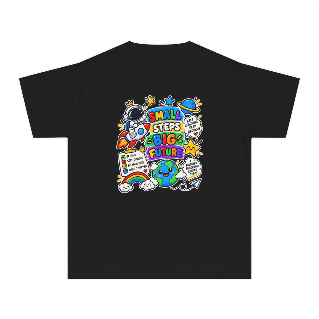 Youth Space Adventure Tee – “Dream Explore Discover / Small Steps Big Future”