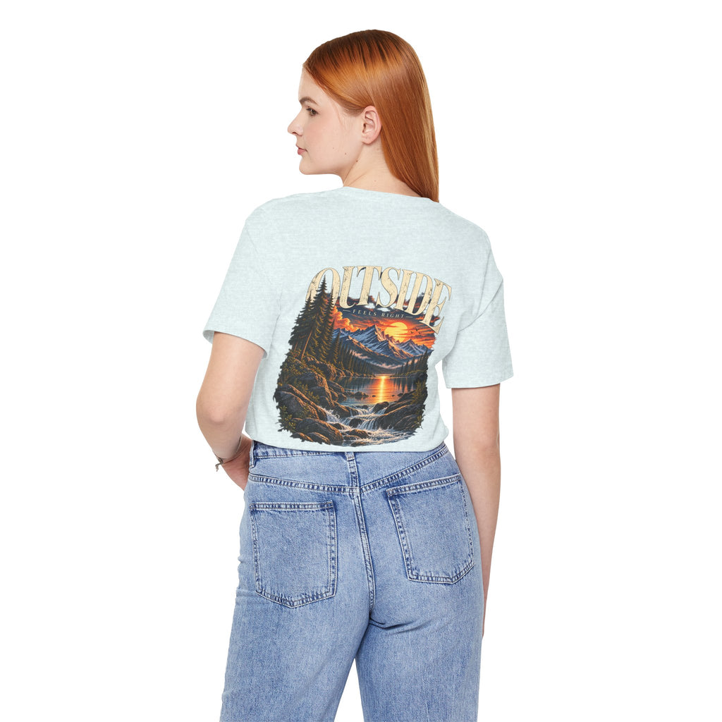 Outdoor Vibes Tee — Mountain Sunset Graphic T-Shirt