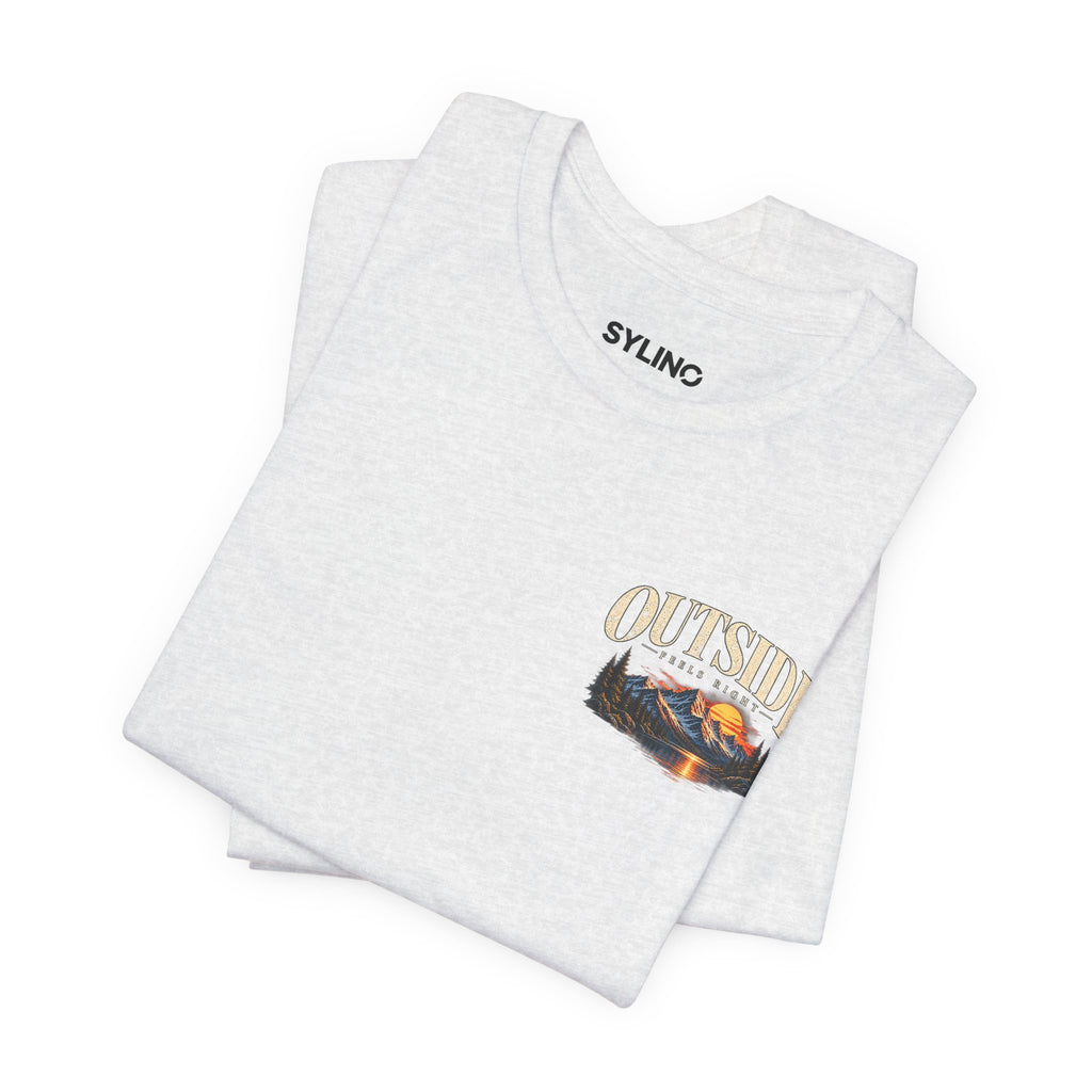 Outdoor Vibes Tee — Mountain Sunset Graphic T-Shirt