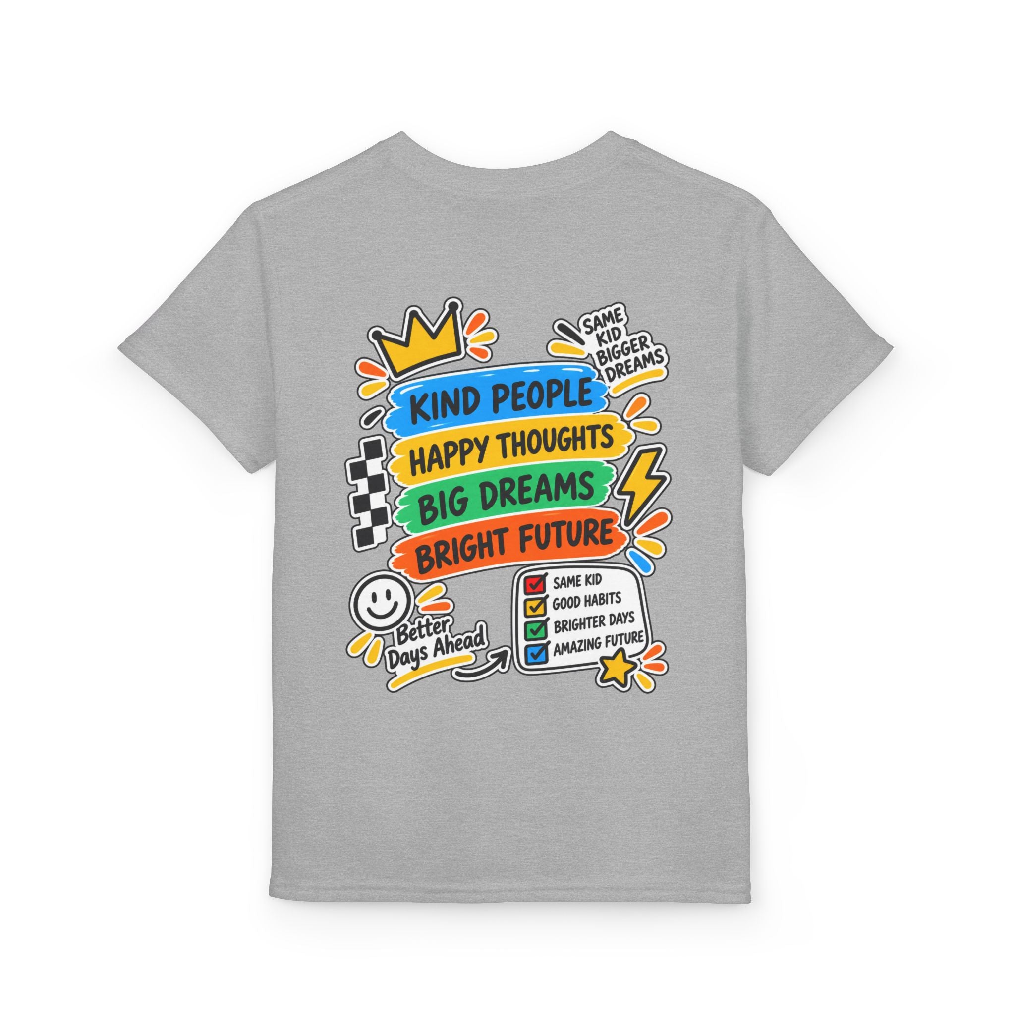Youth T-Shirt — "Good Vibes Always" Colorful Positive Message Tee