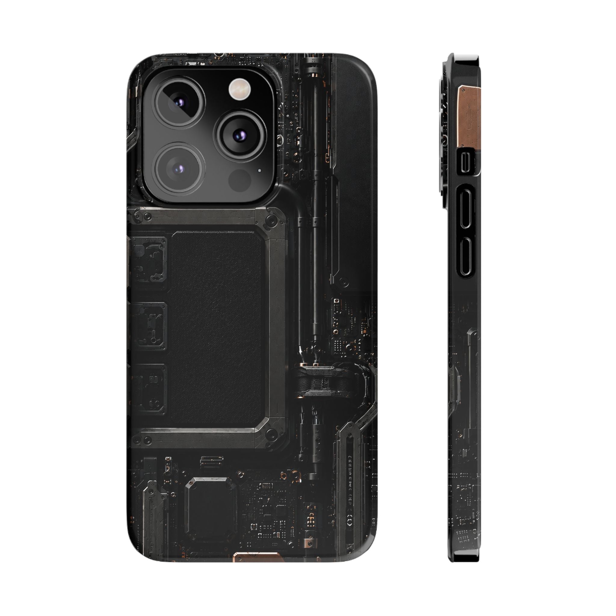 Slim Phone Case — Black Circuit Tech Design