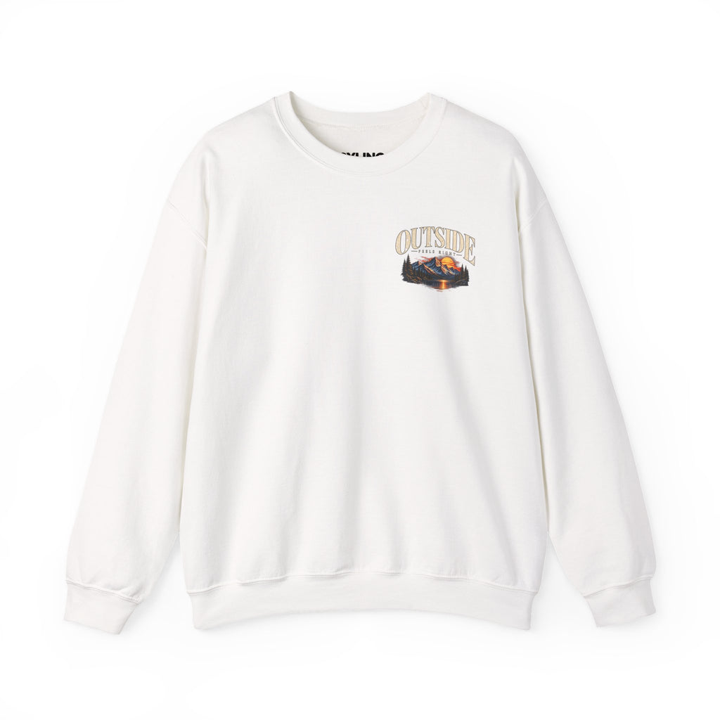 Outside Scenic Crewneck — Mountain Sunset Nature Graphic