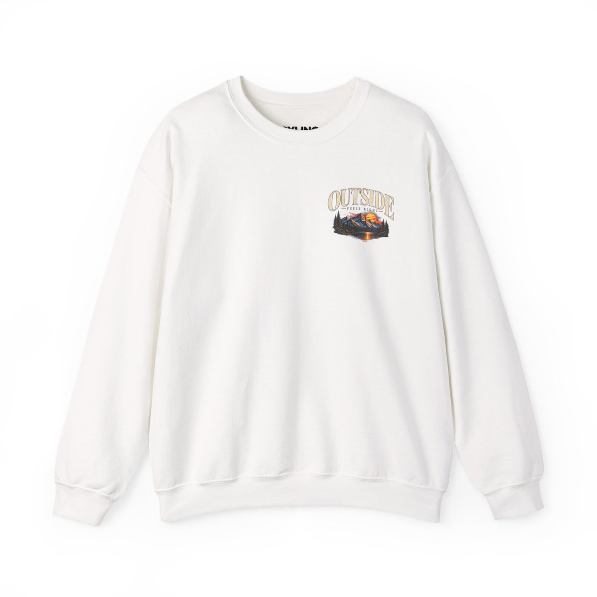 Outside Scenic Crewneck — Mountain Sunset Nature Graphic