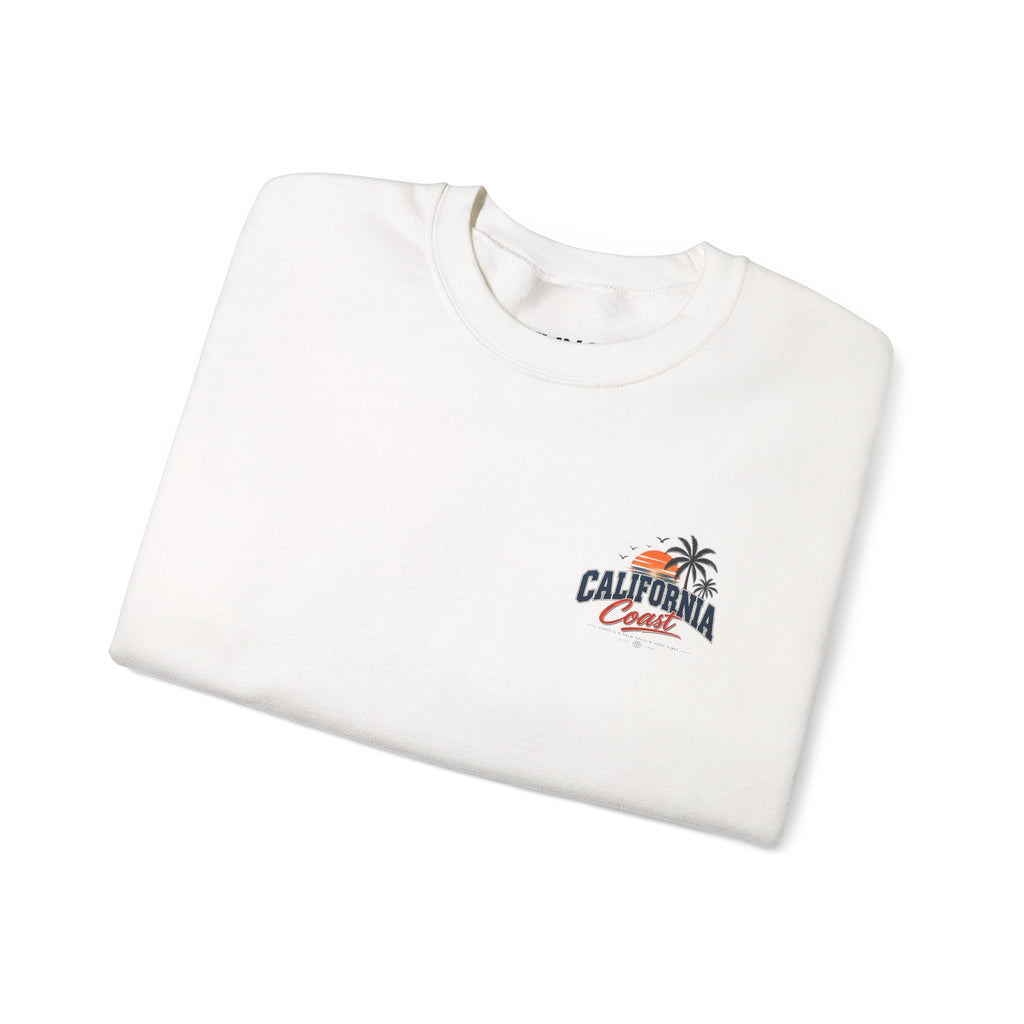 California Coast Crewneck Sweatshirt — Retro Palm Tree Graphic