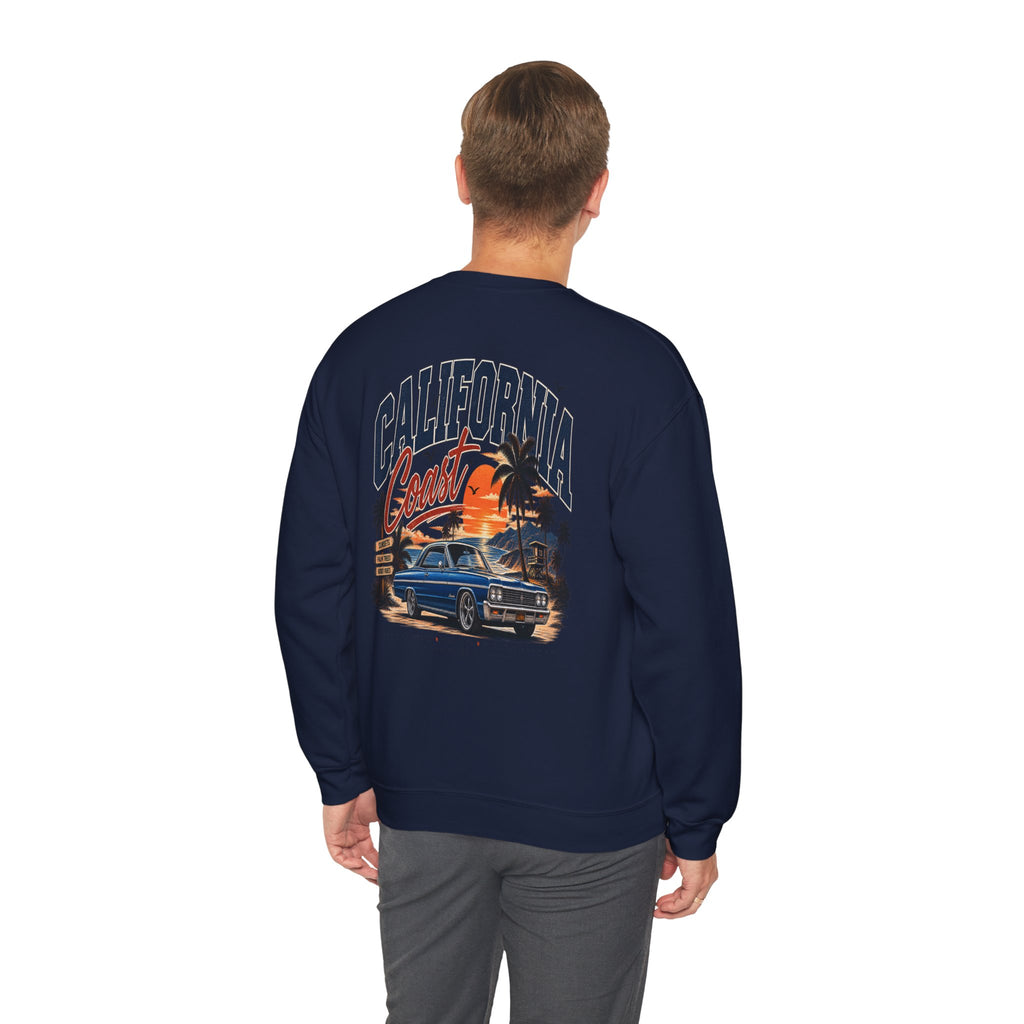 California Coast Crewneck Sweatshirt — Retro Palm Tree Graphic
