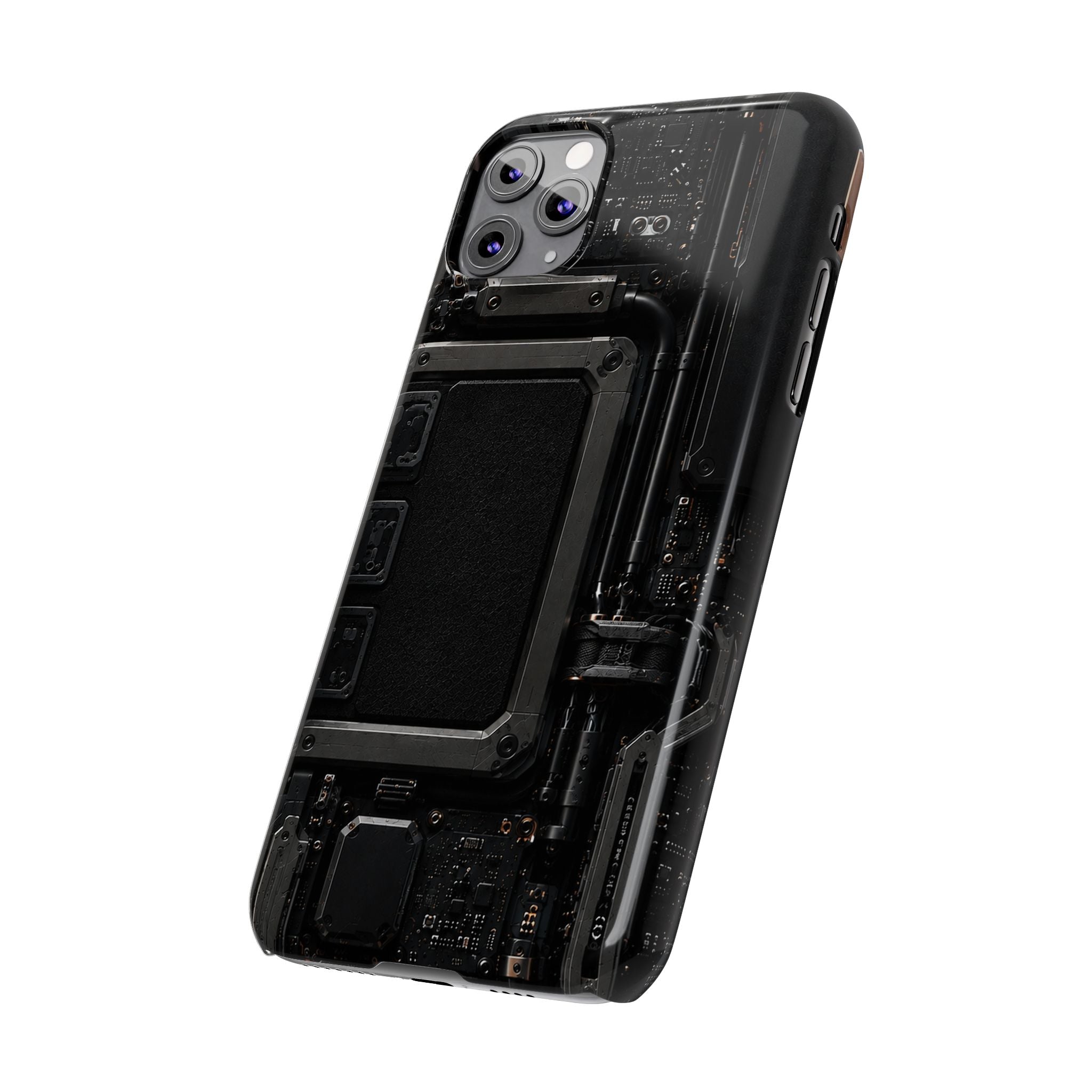 Slim Phone Case — Black Circuit Tech Design