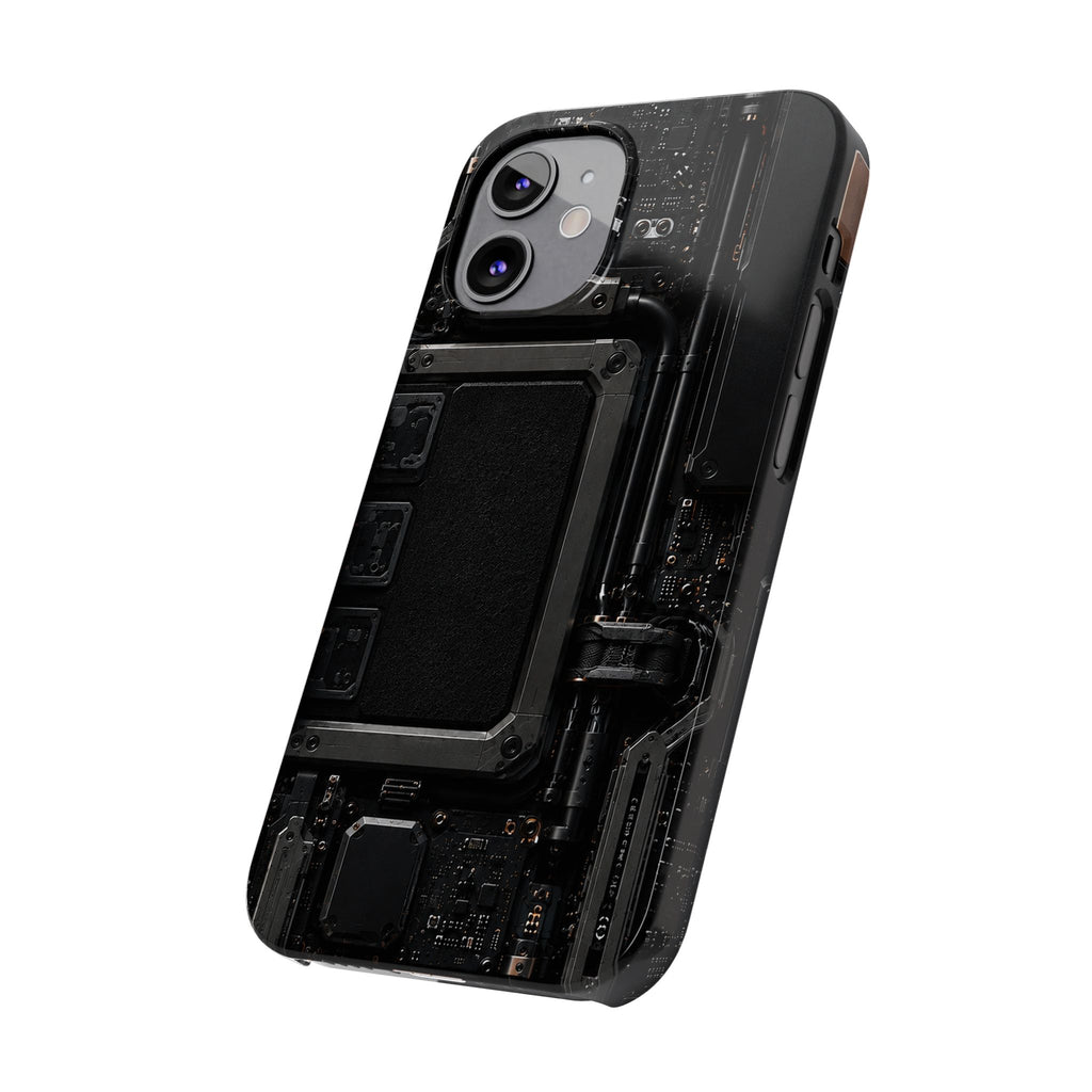 Slim Phone Case — Black Circuit Tech Design
