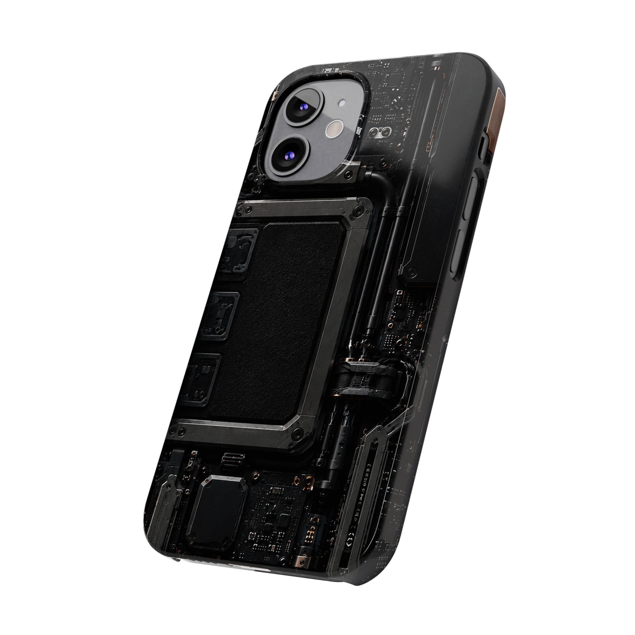 Slim Phone Case — Black Circuit Tech Design