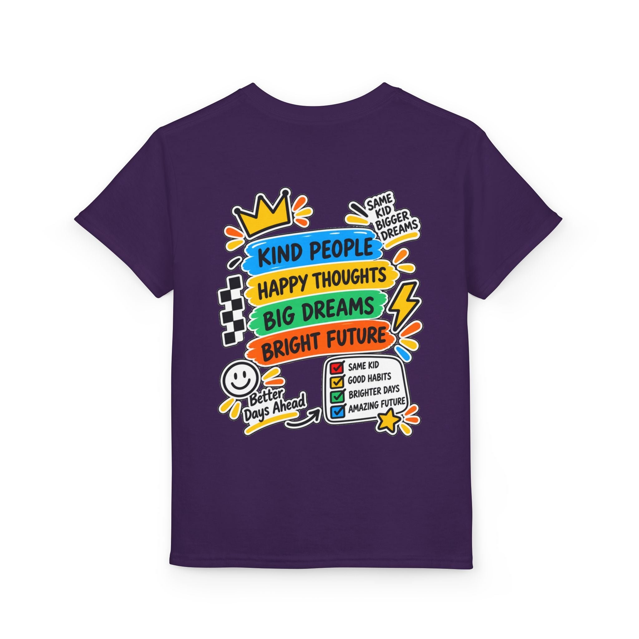 Youth T-Shirt — "Good Vibes Always" Colorful Positive Message Tee