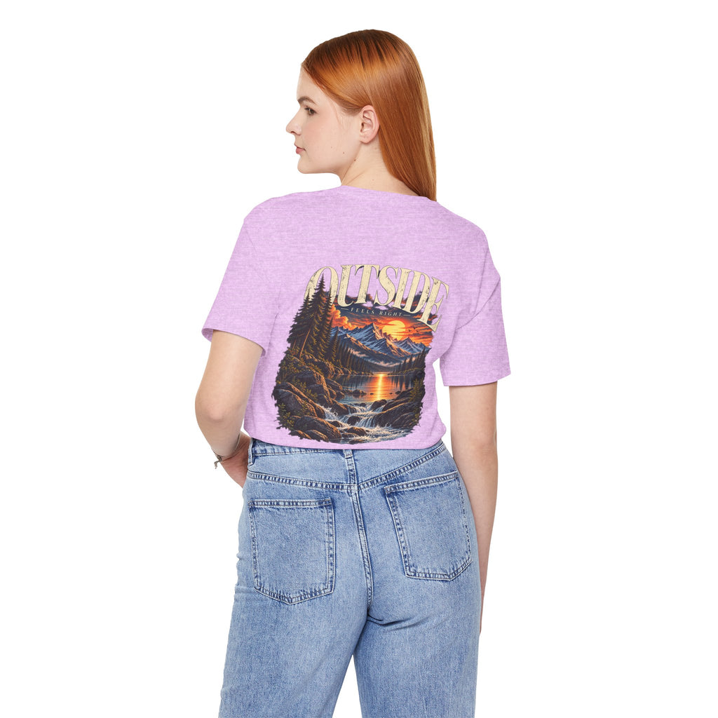 Outdoor Vibes Tee — Mountain Sunset Graphic T-Shirt