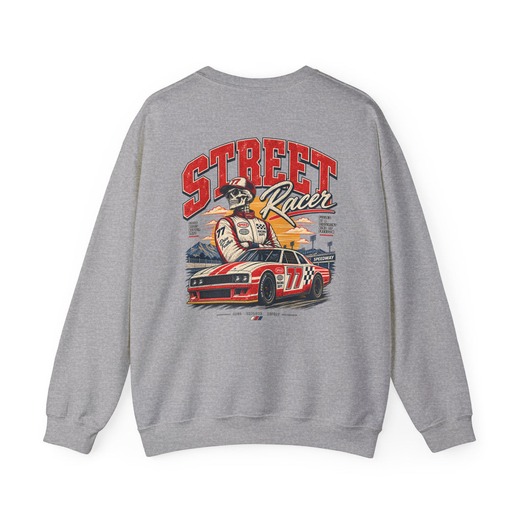 Street Racer Crewneck Sweatshirt — Vintage Car Racing Graphic