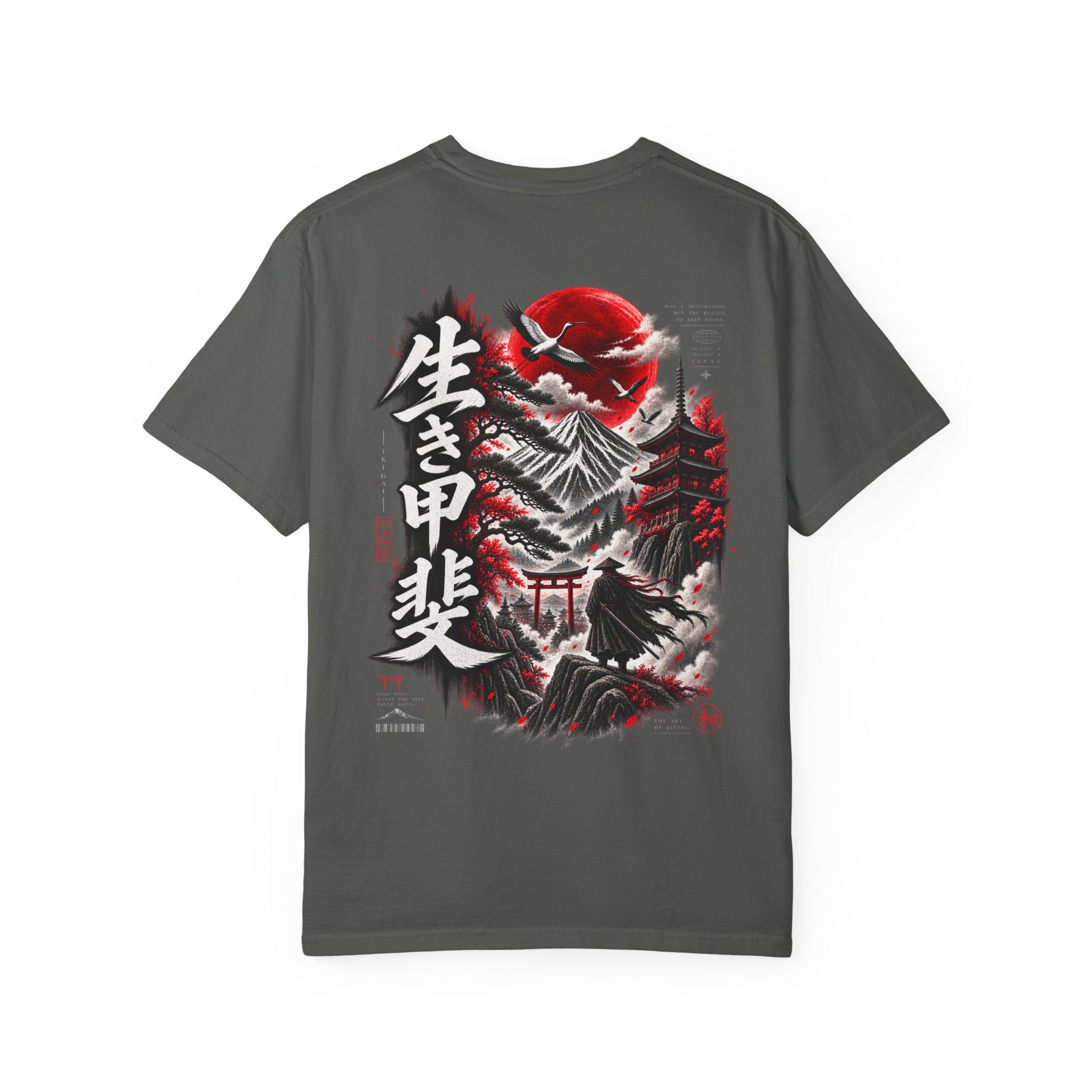 Japanese Ronin Graphic Tee - Lone Wanderer & Red Sun Vintage Streetwear