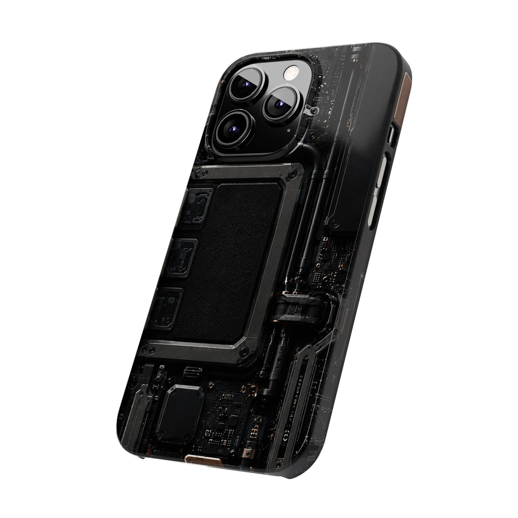 Slim Phone Case — Black Circuit Tech Design