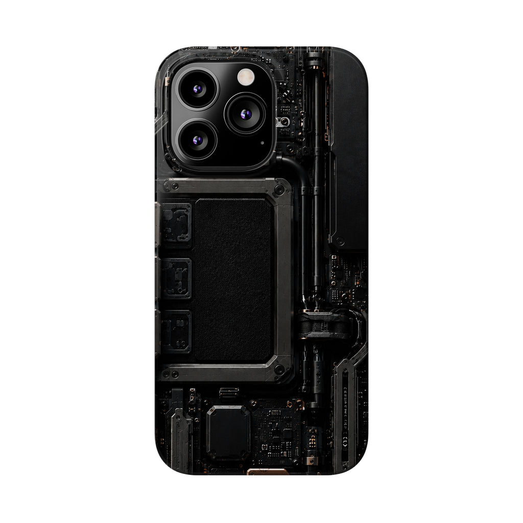 Slim Phone Case — Black Circuit Tech Design