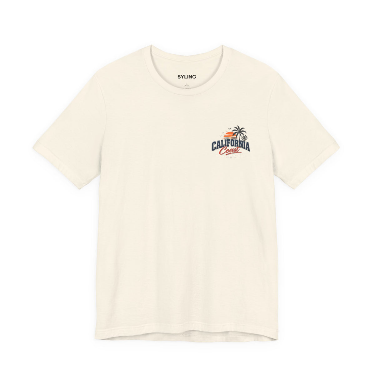 California Coast Pocket Tee — Retro Palm Surf Graphic