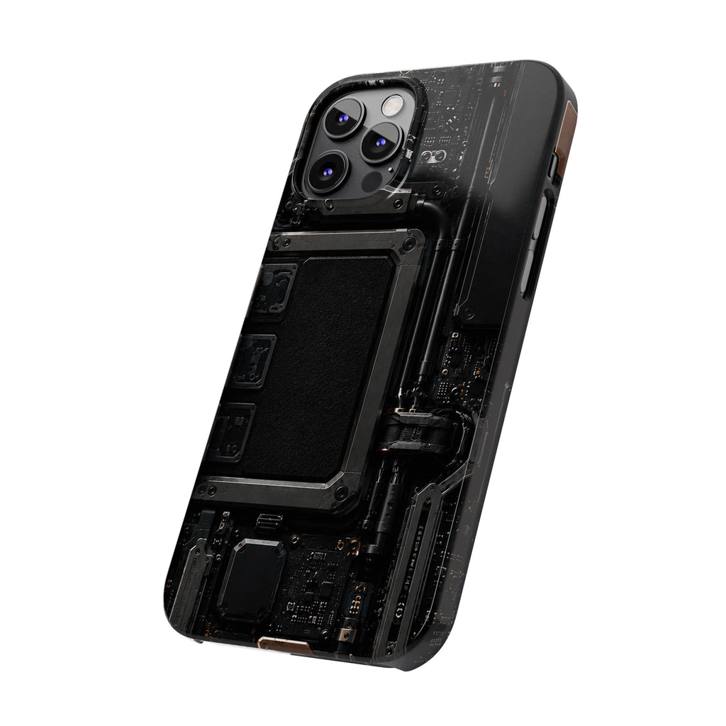 Slim Phone Case — Black Circuit Tech Design