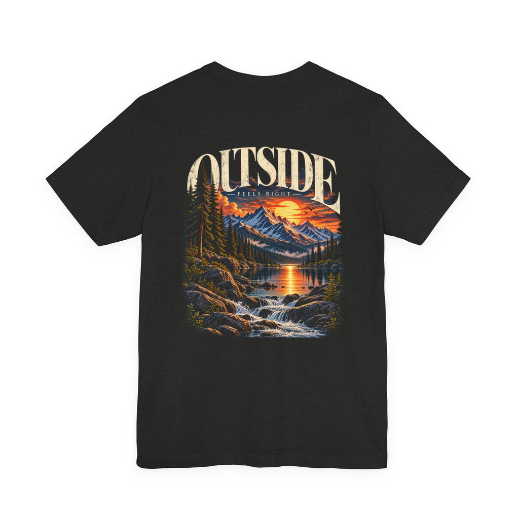Outdoor Vibes Tee — Mountain Sunset Graphic T-Shirt