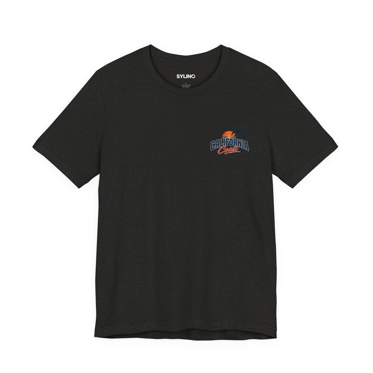 California Coast Pocket Tee — Retro Palm Surf Graphic