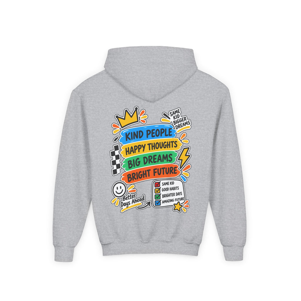 Youth Hoodie - "Good Vibes Always" Colorful Positive Graphic