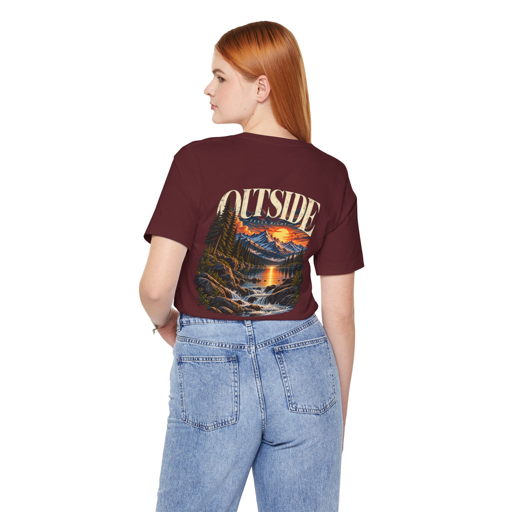 Outdoor Vibes Tee — Mountain Sunset Graphic T-Shirt