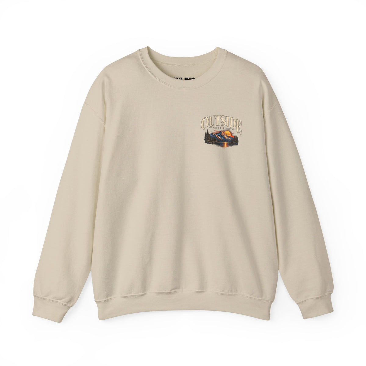 Outside Scenic Crewneck — Mountain Sunset Nature Graphic