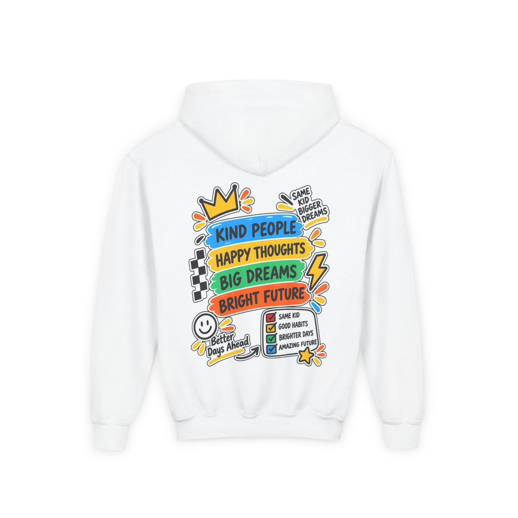 Youth Hoodie - "Good Vibes Always" Colorful Positive Graphic