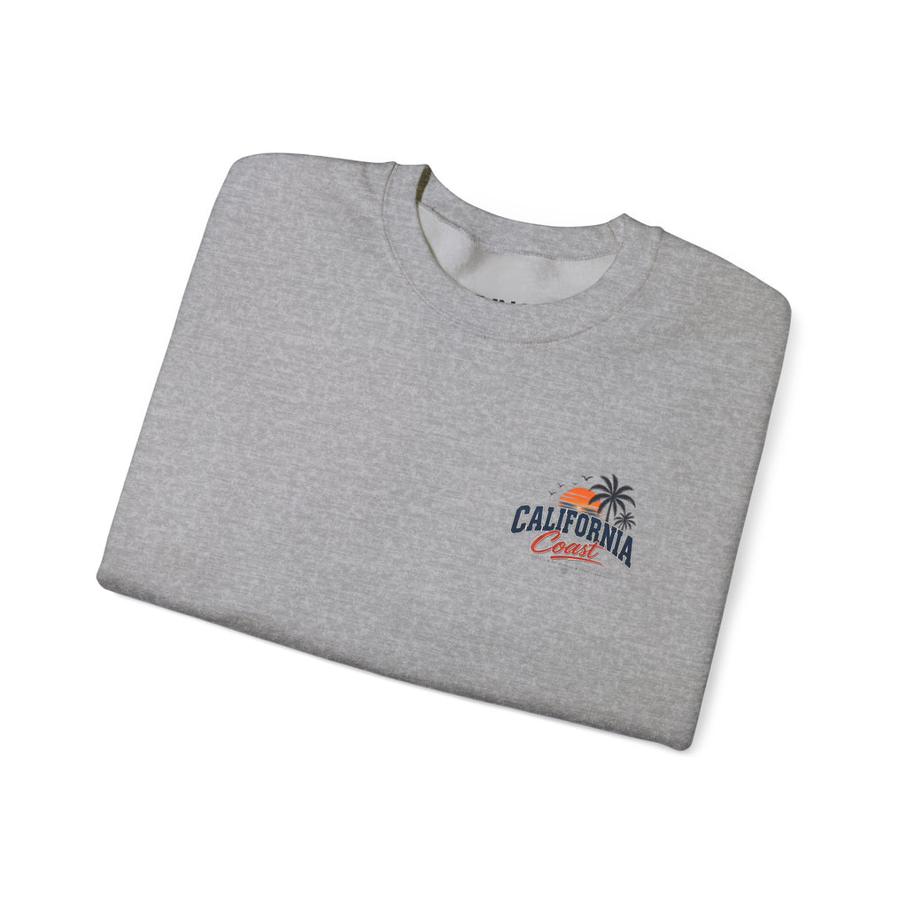California Coast Crewneck Sweatshirt — Retro Palm Tree Graphic