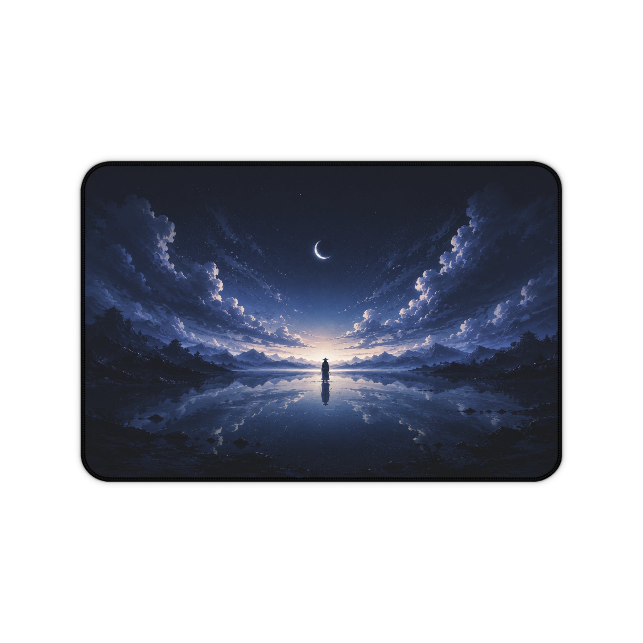 Mystic Moonlit Horizon Desk Mat — Night Sky Gaming & Office Mouse Pad