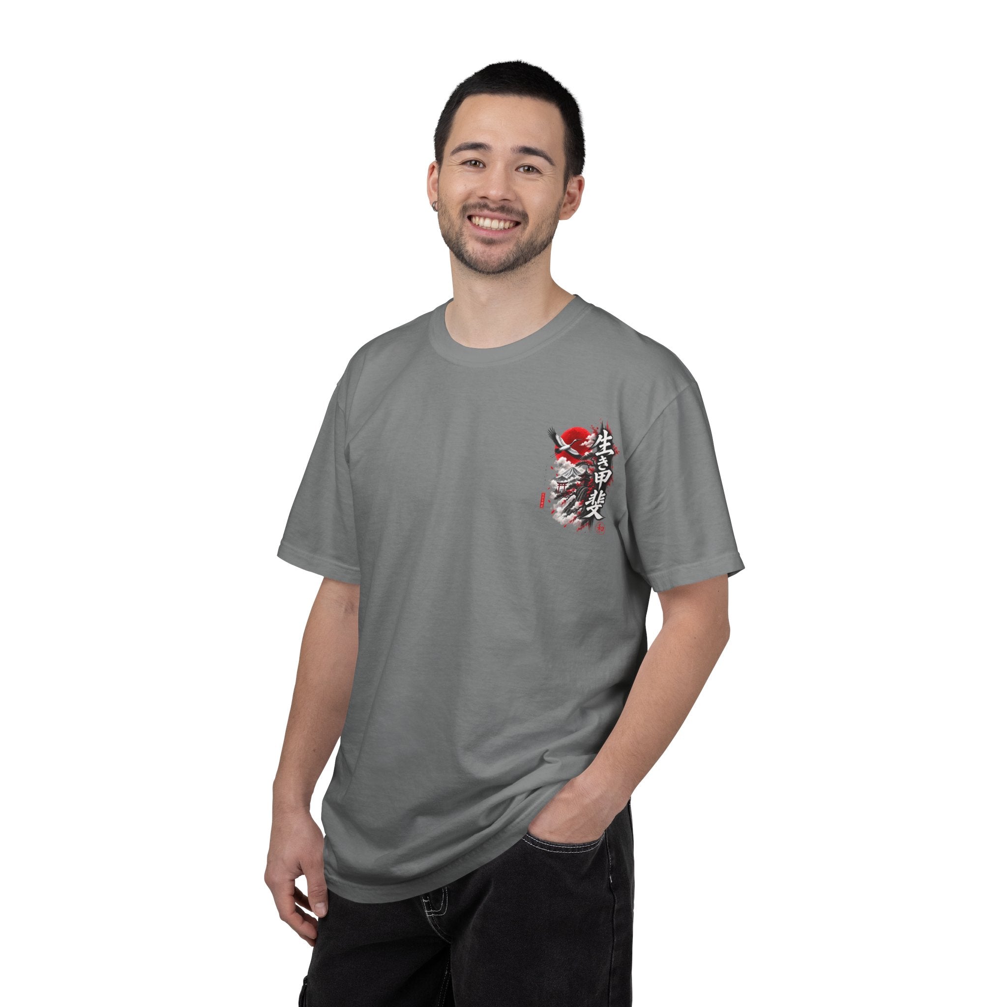 Japanese Ronin Graphic Tee - Lone Wanderer & Red Sun Vintage Streetwear