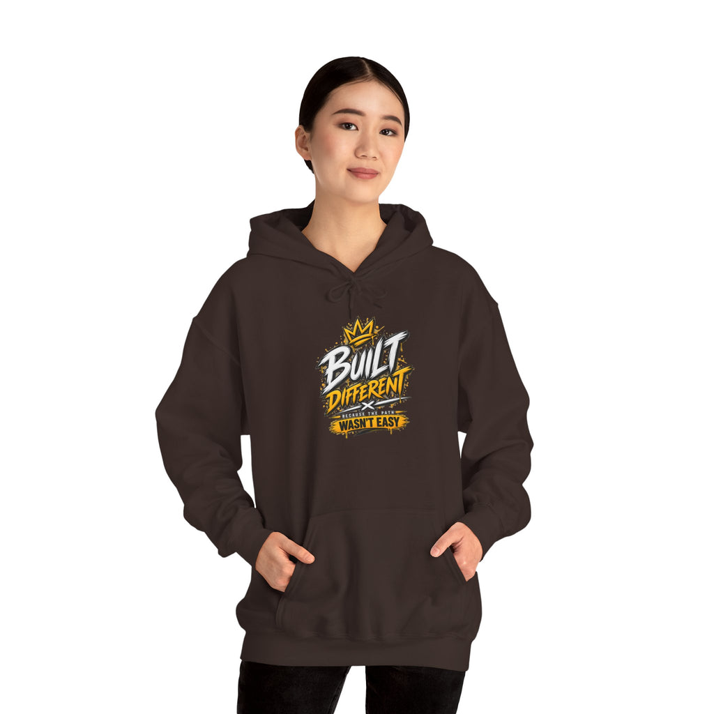 Built Different Hooded Sweatshirt — 'Built Different Wasn’t Easy' Graphic Hoodie