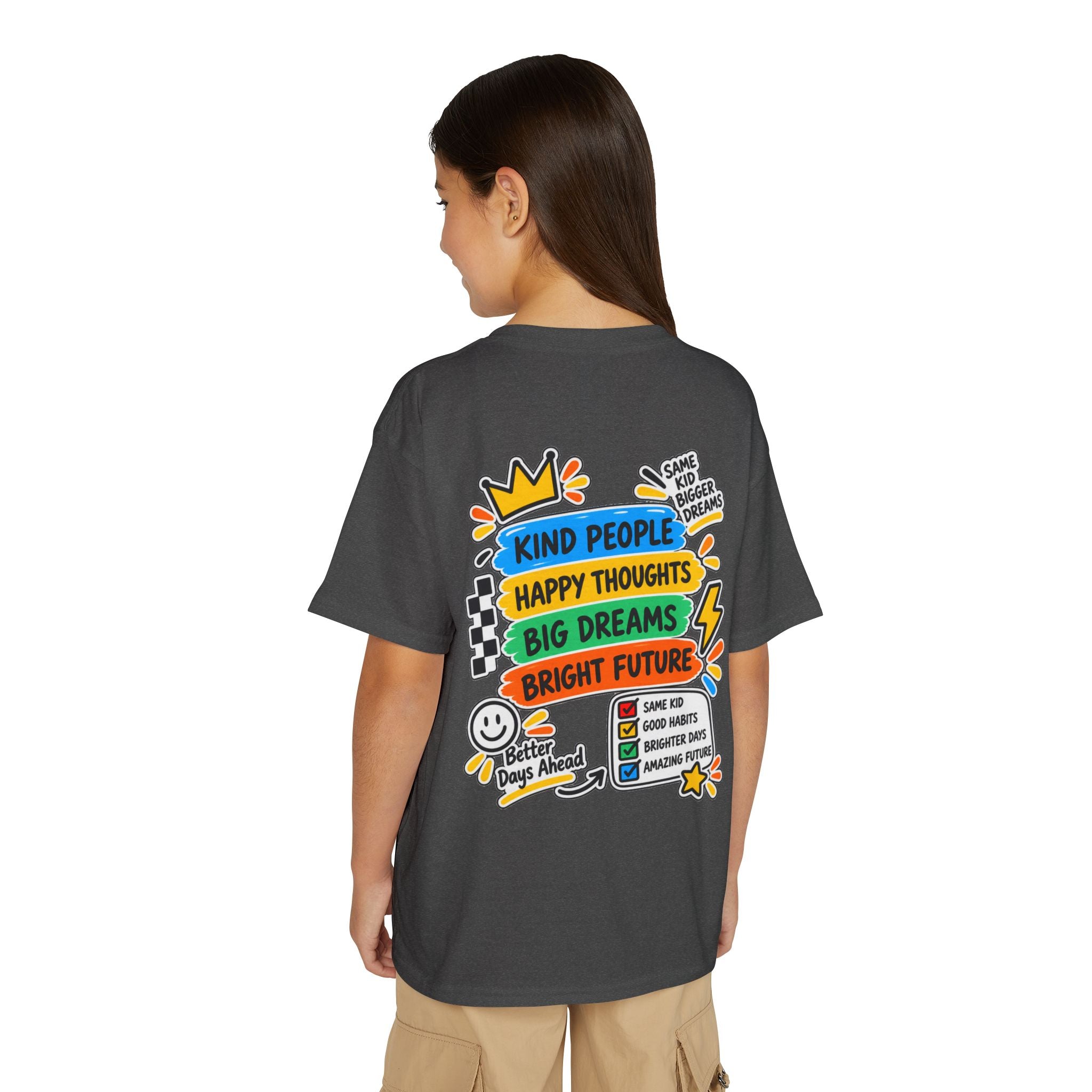 Youth T-Shirt — "Good Vibes Always" Colorful Positive Message Tee