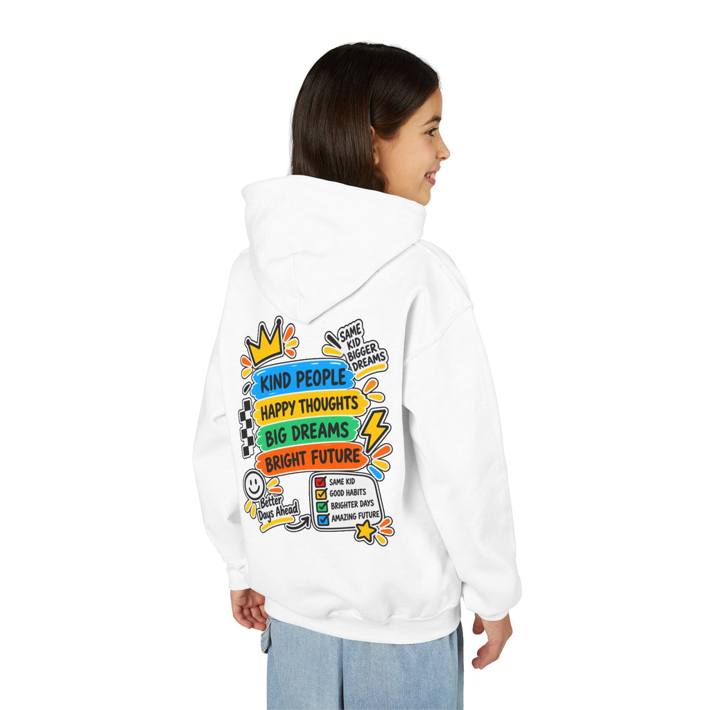 Youth Hoodie - "Good Vibes Always" Colorful Positive Graphic
