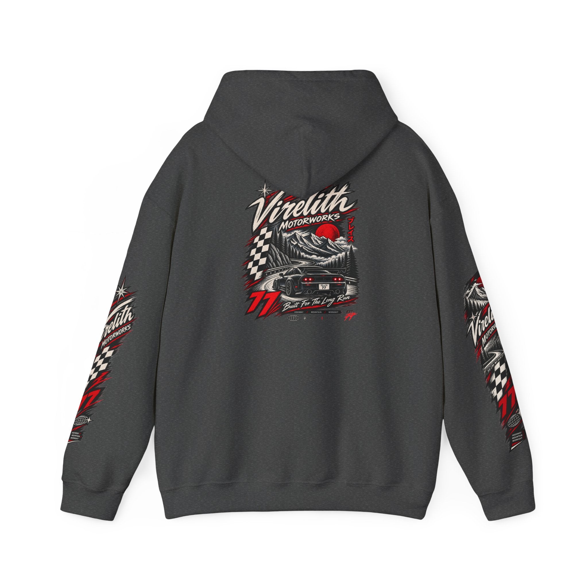 Virelith Motorsports Checkered Flag Hoodie | Racing Graphic Sweatshirt