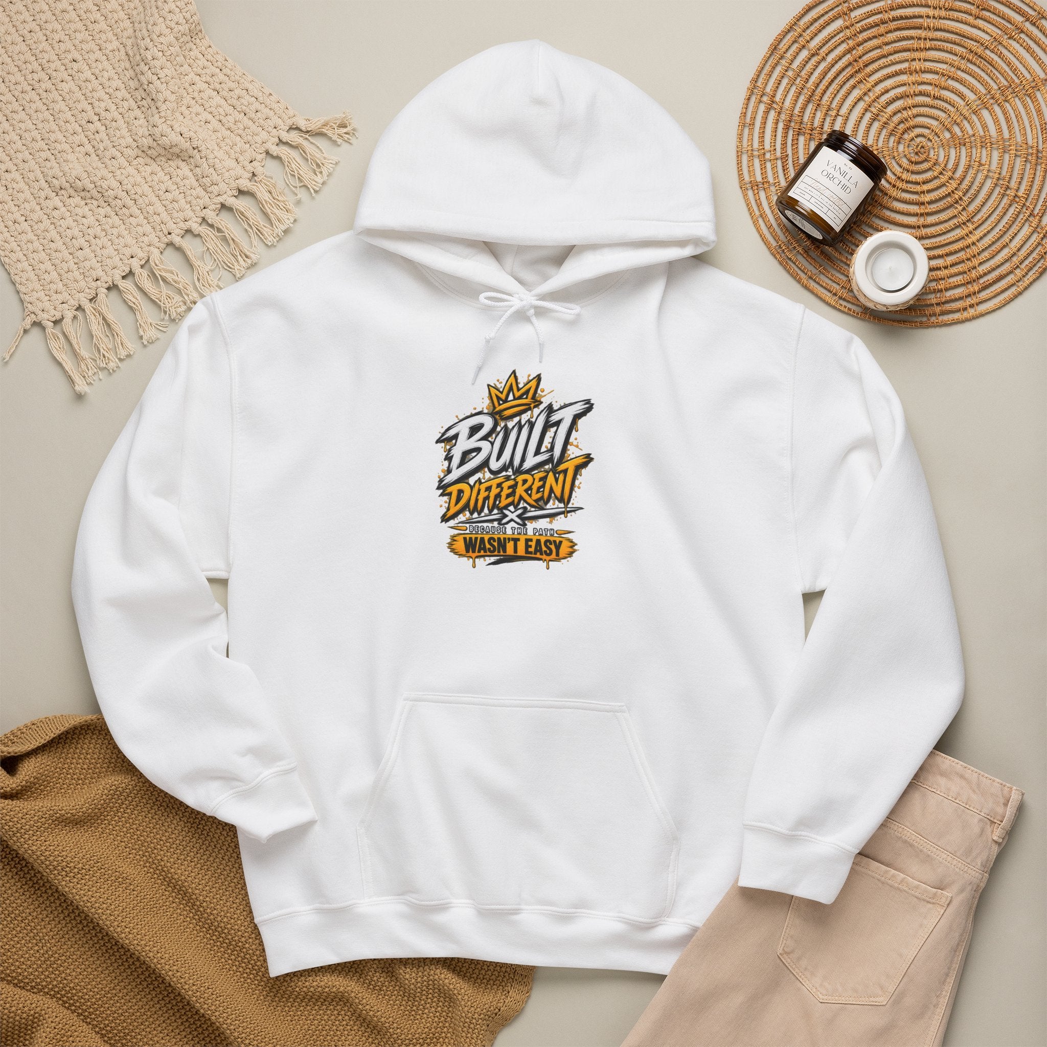 Built Different Hooded Sweatshirt — 'Built Different Wasn’t Easy' Graphic Hoodie