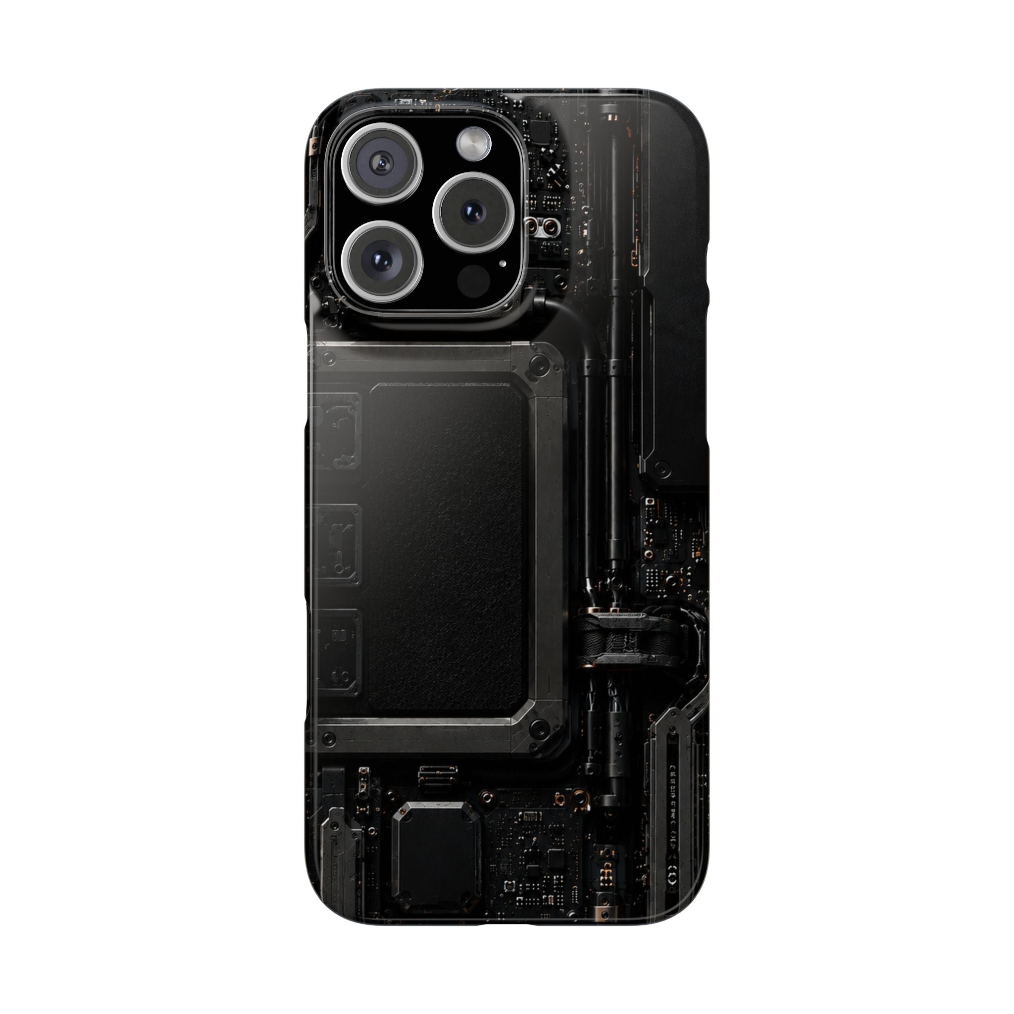 Slim Phone Case — Black Circuit Tech Design