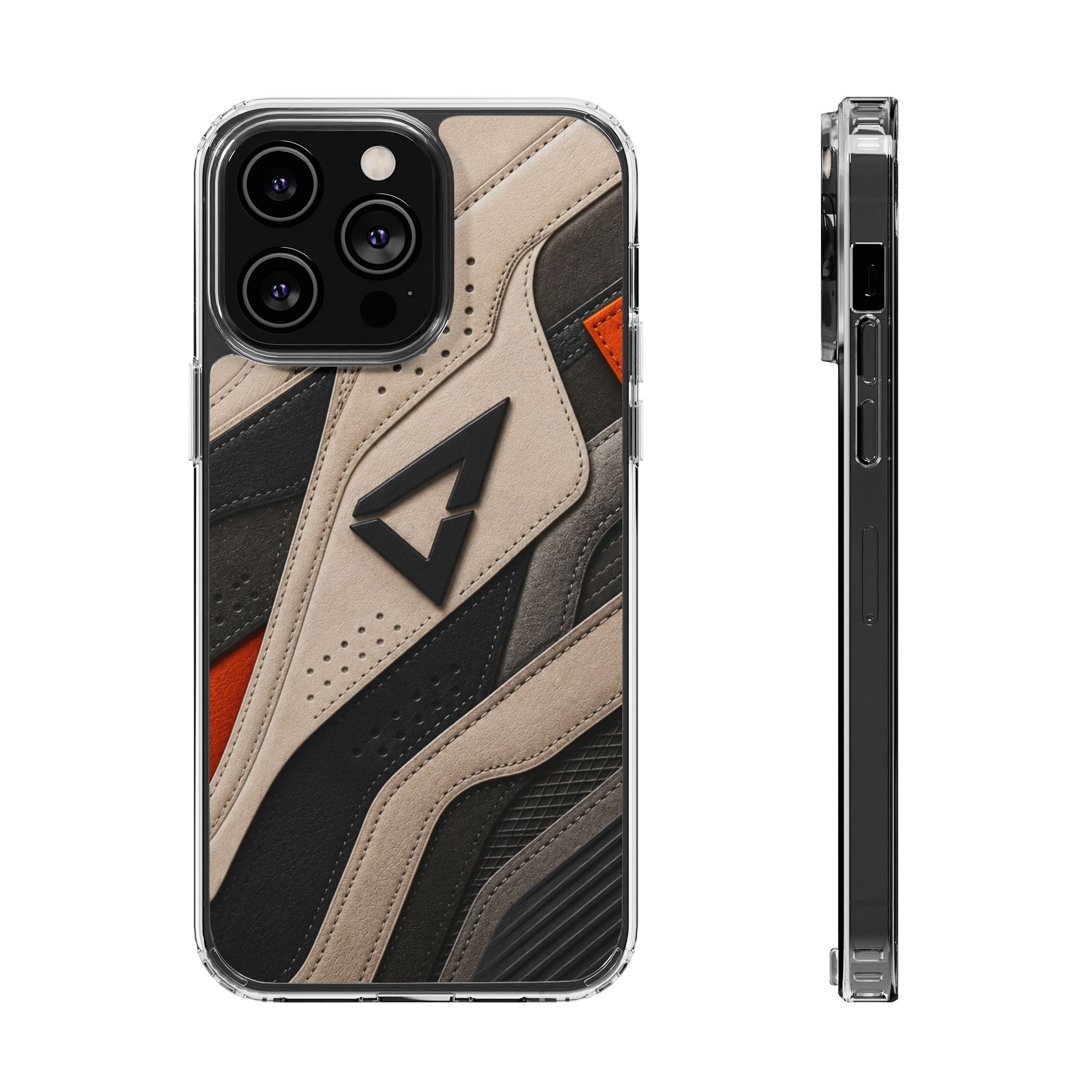 Clear Magnetic Impact Phone Case — Athletic Sneaker Texture Design