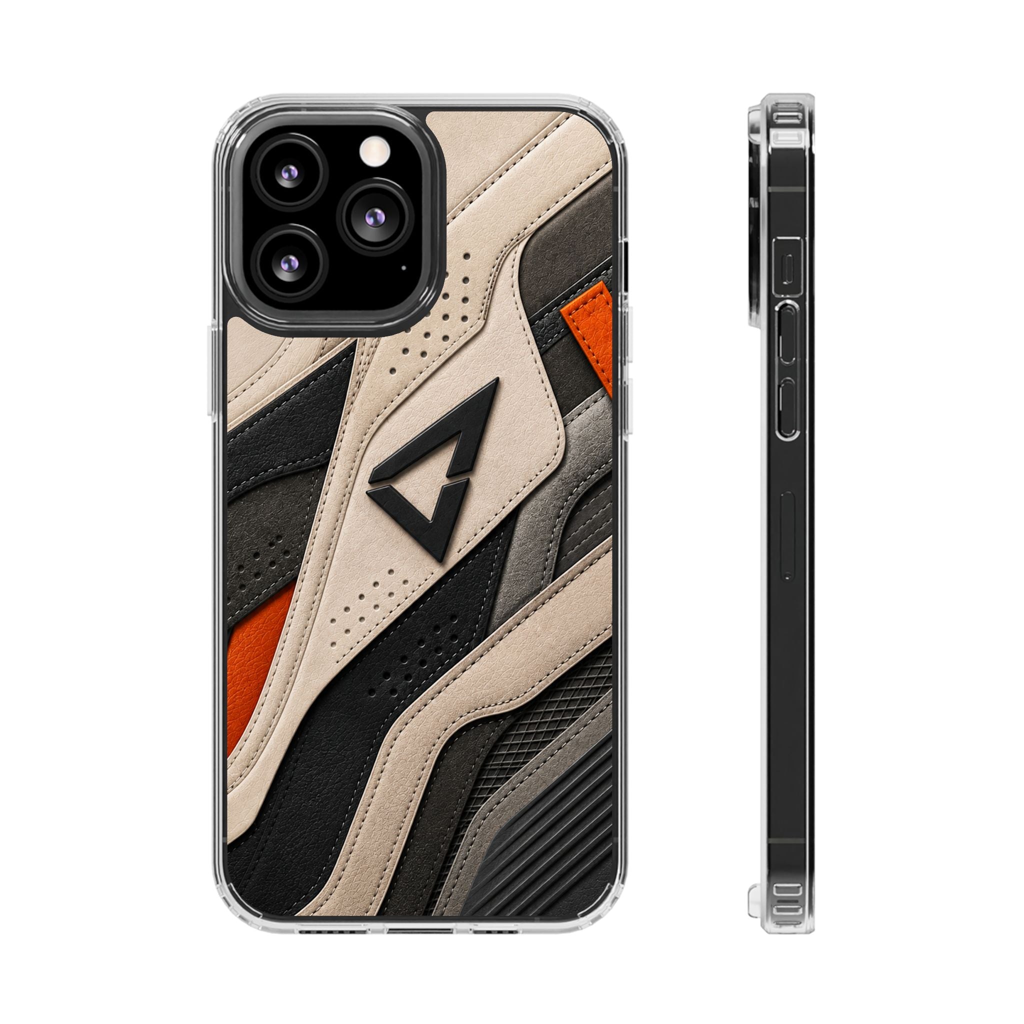Clear Magnetic Impact Phone Case — Athletic Sneaker Texture Design