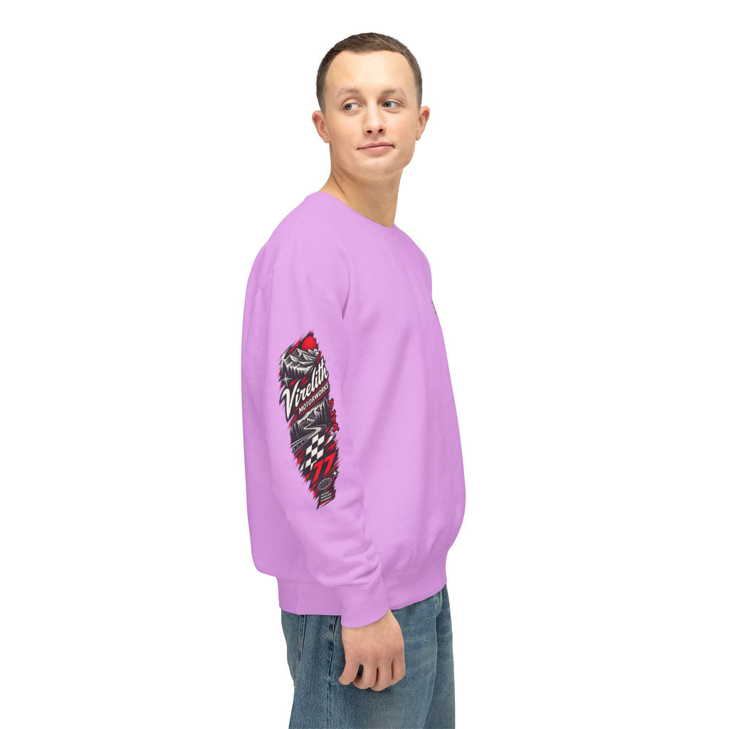 Motorworks Racing Crewneck Sweatshirt | Vintage Sleeve Graphic