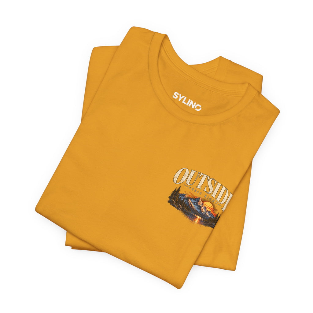 Outdoor Vibes Tee — Mountain Sunset Graphic T-Shirt