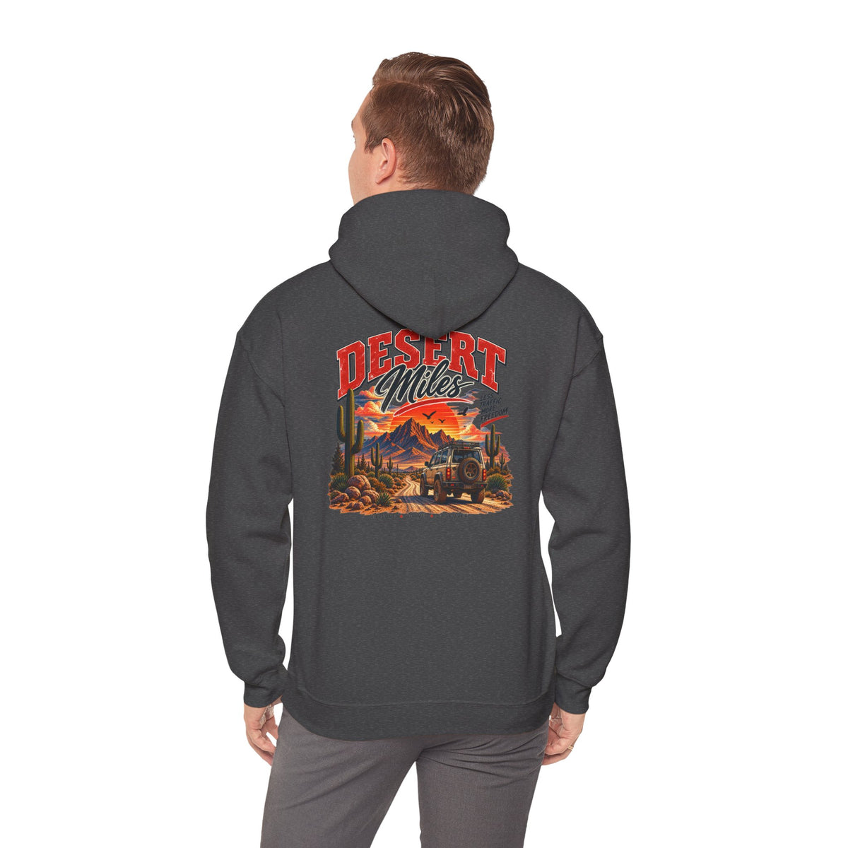 Desert Camp Graphic Hoodie – 'Desert' Sunset Cactus Pullover