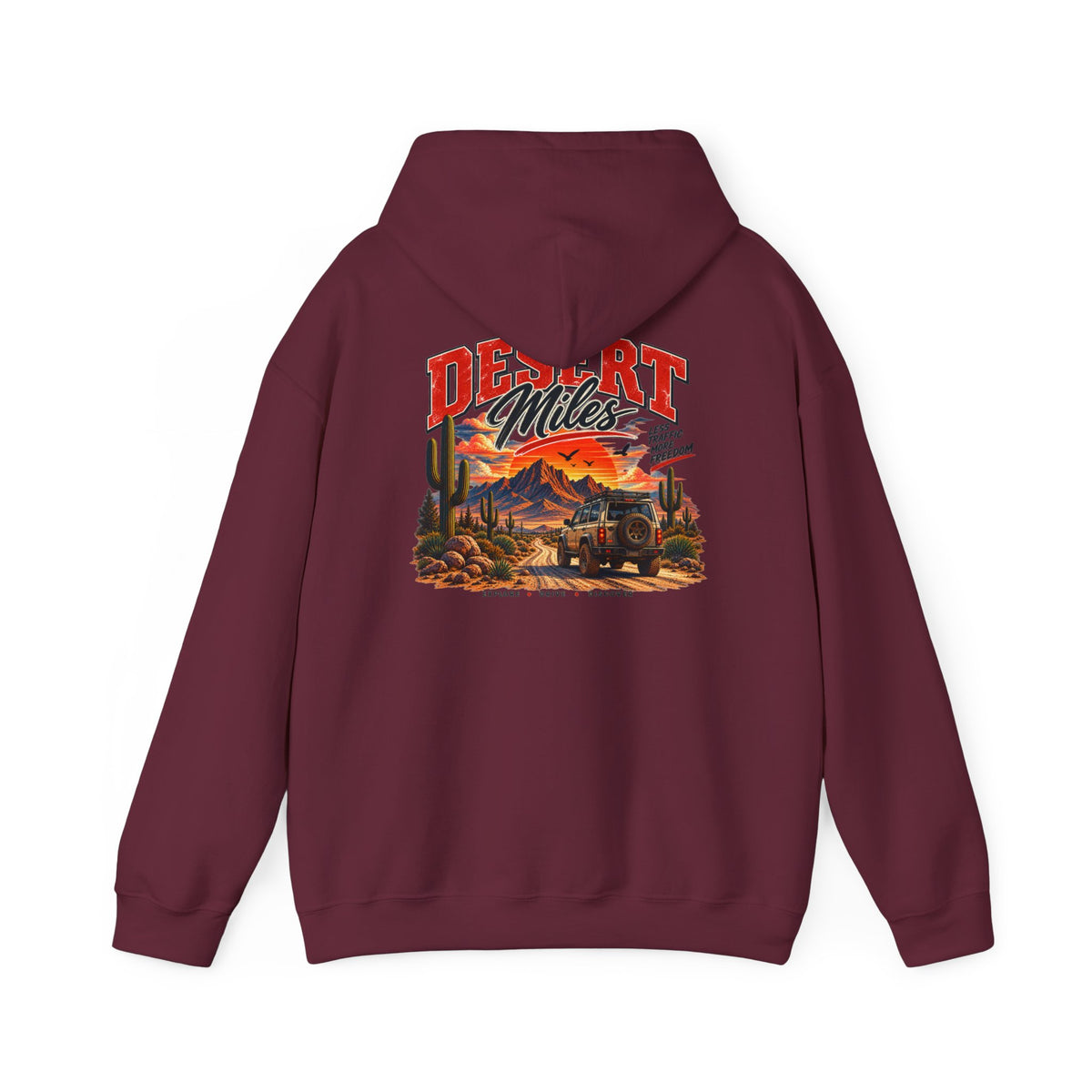 Desert Camp Graphic Hoodie – 'Desert' Sunset Cactus Pullover