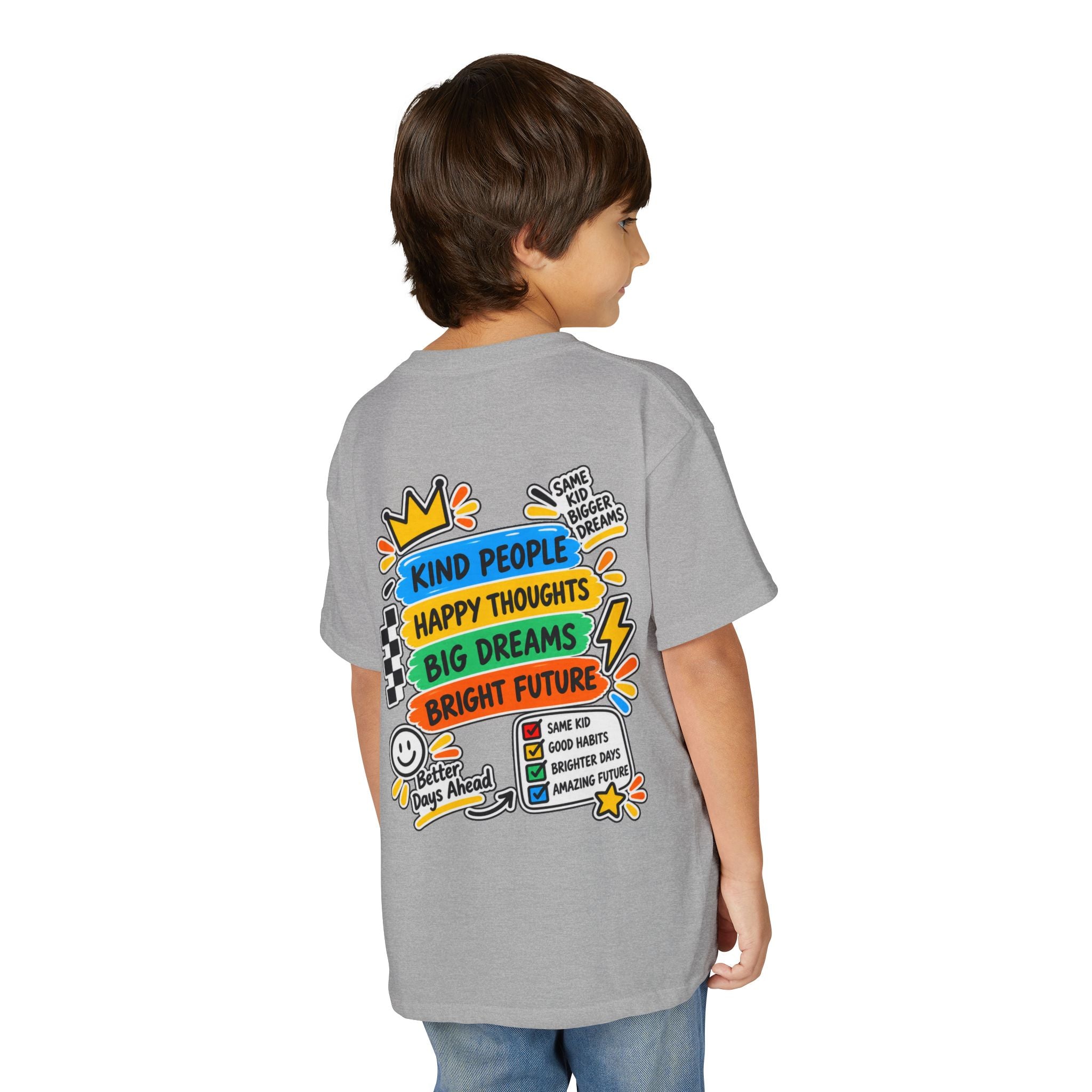 Youth T-Shirt — "Good Vibes Always" Colorful Positive Message Tee