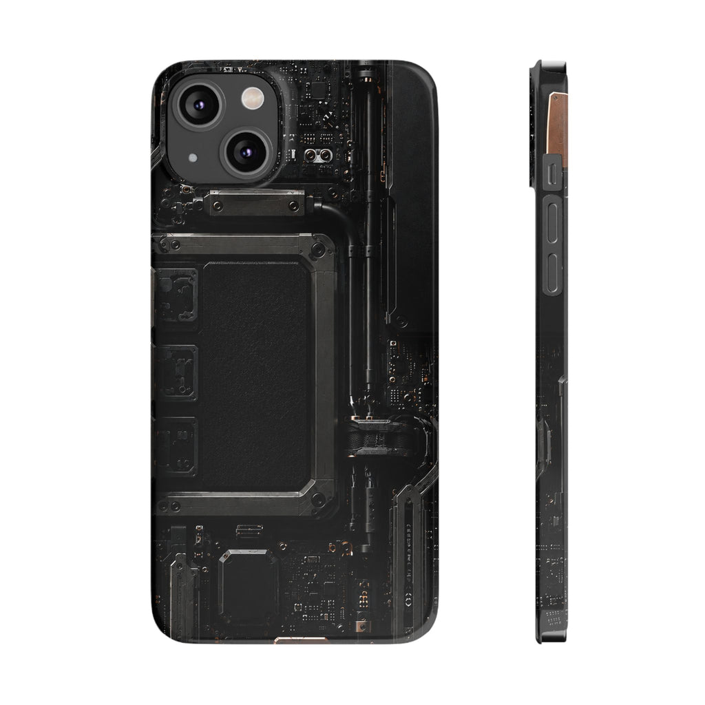 Slim Phone Case — Black Circuit Tech Design