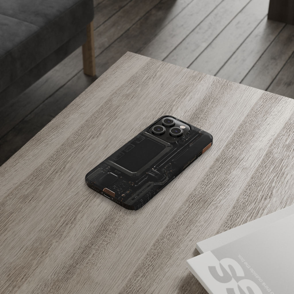 Slim Phone Case — Black Circuit Tech Design