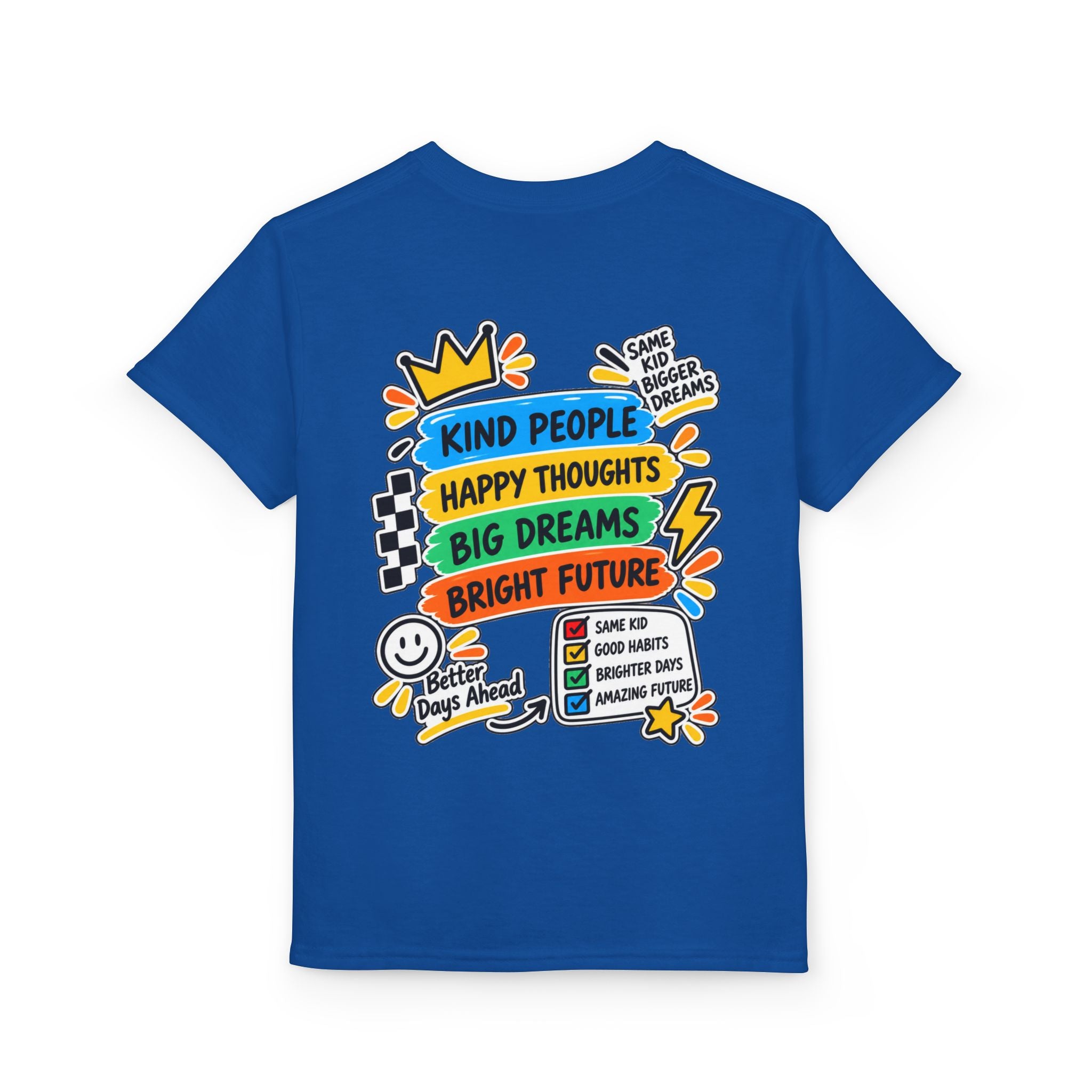 Youth T-Shirt — "Good Vibes Always" Colorful Positive Message Tee