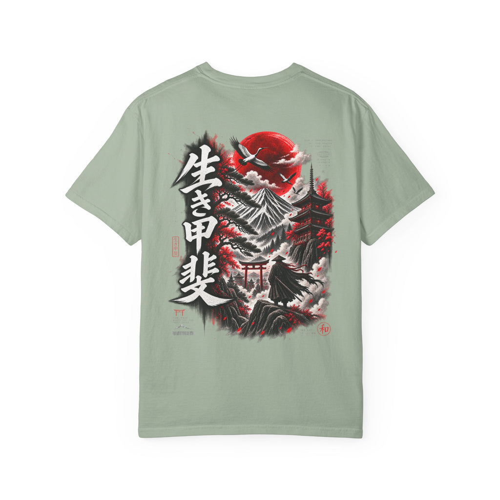 Japanese Ronin Graphic Tee - Lone Wanderer & Red Sun Vintage Streetwear