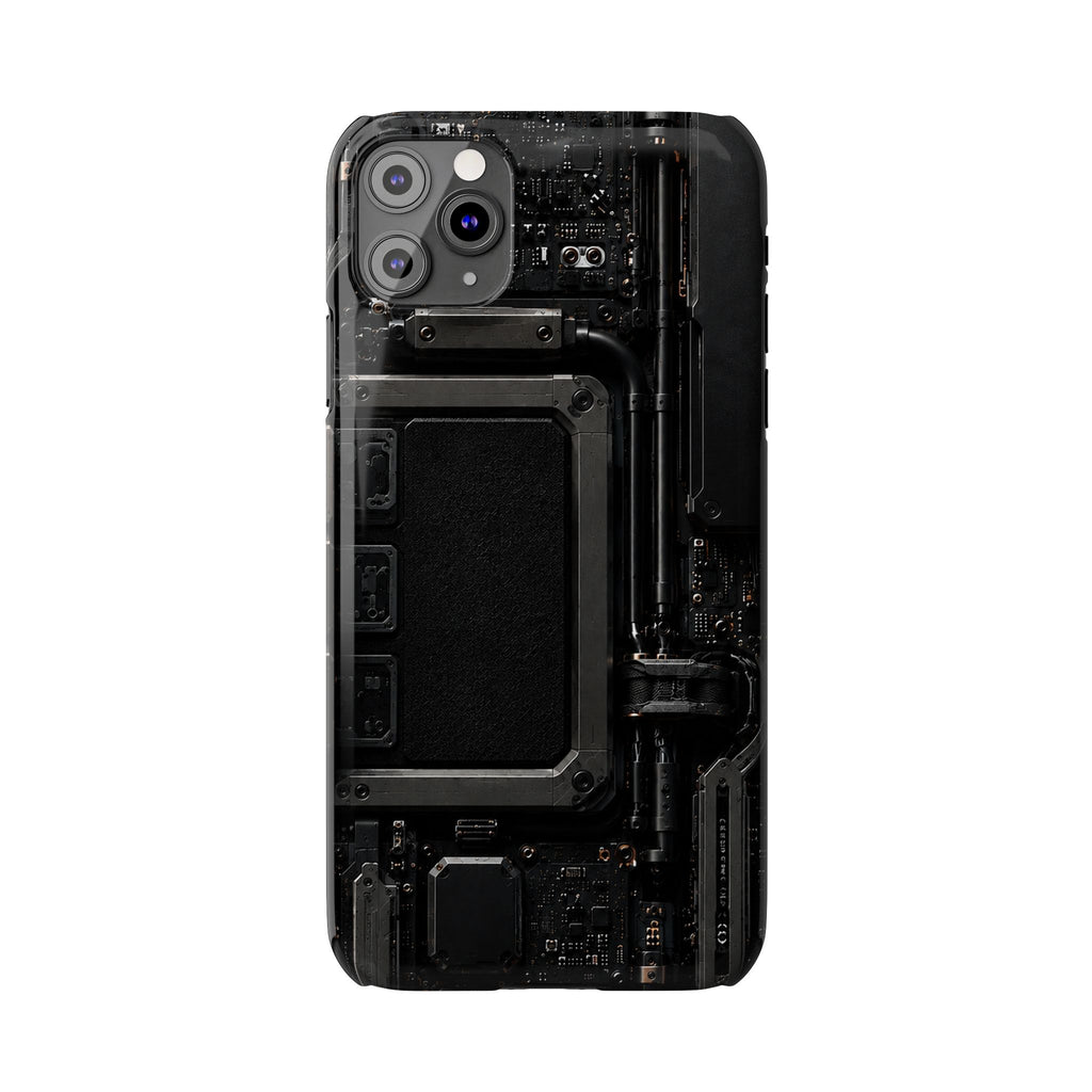Slim Phone Case — Black Circuit Tech Design