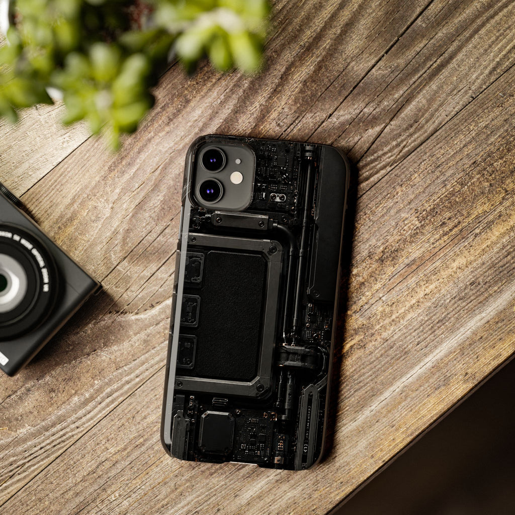 Slim Phone Case — Black Circuit Tech Design