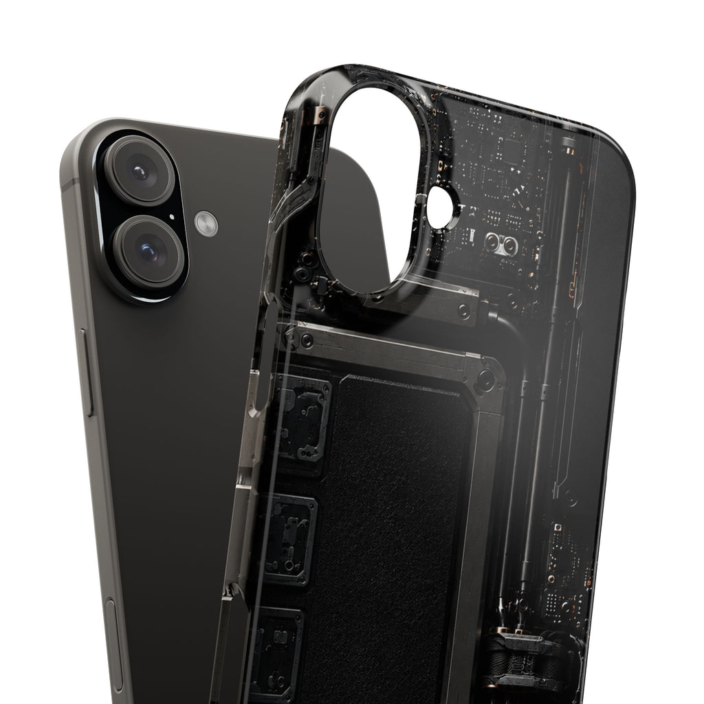 Slim Phone Case — Black Circuit Tech Design