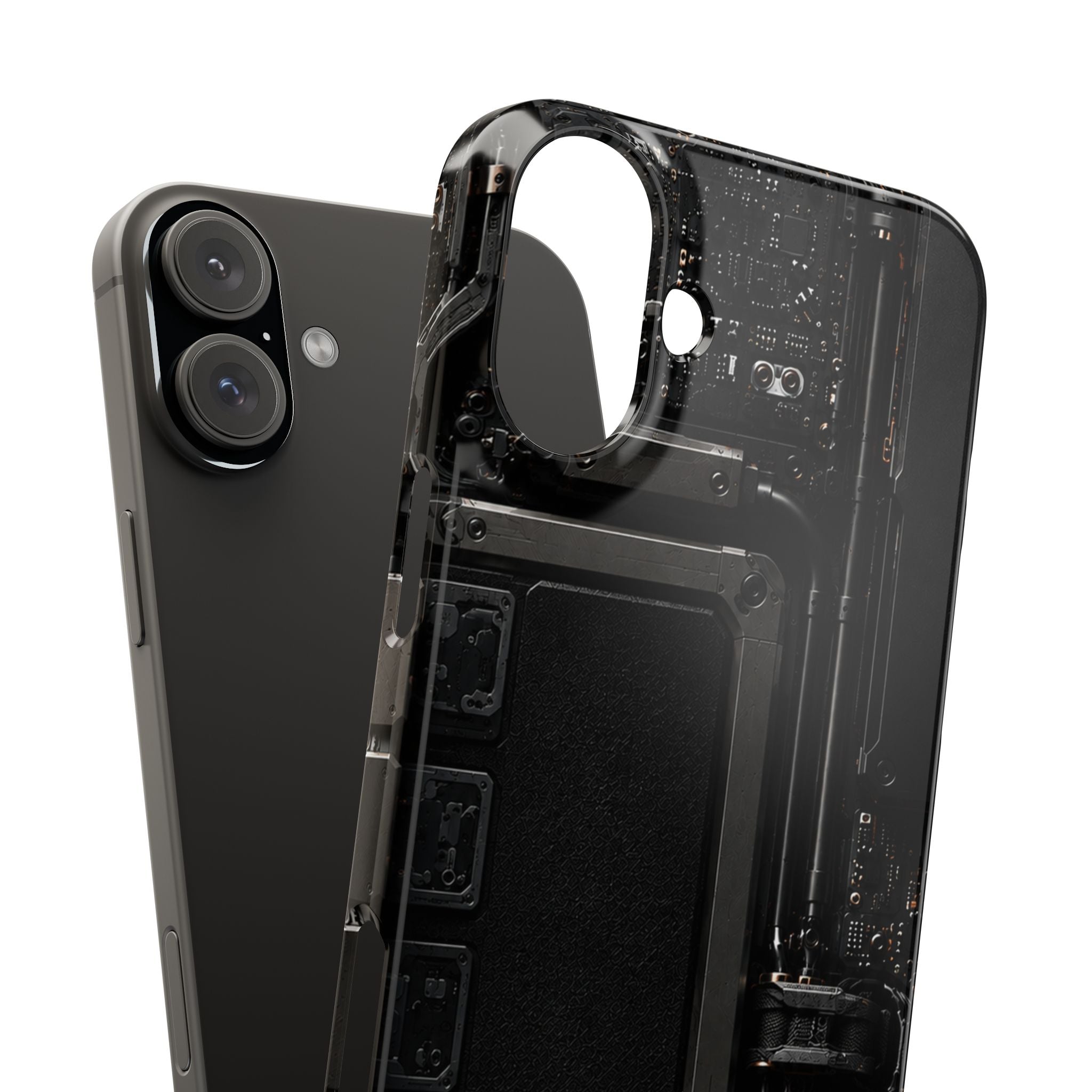 Slim Phone Case — Black Circuit Tech Design